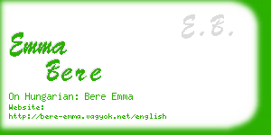 emma bere business card